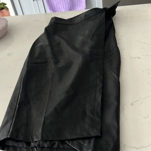 Gracia Vegan Leather Wrap Skirt NWT